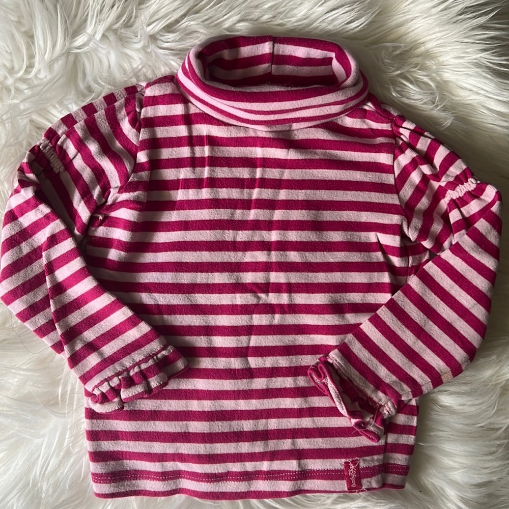 Baby GAP Soft Turtle Neck Sweater Pink & White Striped Size 2t